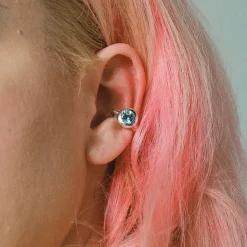 Tomfoolery Silver & Topaz Oh Ear Cuff New