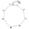 Tomfoolery Silver & Tourmaline Floral Charm Bracelet Clearance