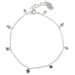 Tomfoolery Silver & Tourmaline Floral Charm Bracelet Clearance