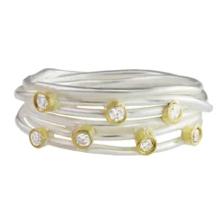 Tomfoolery Silver & White Diamond Wrap Ring Sale
