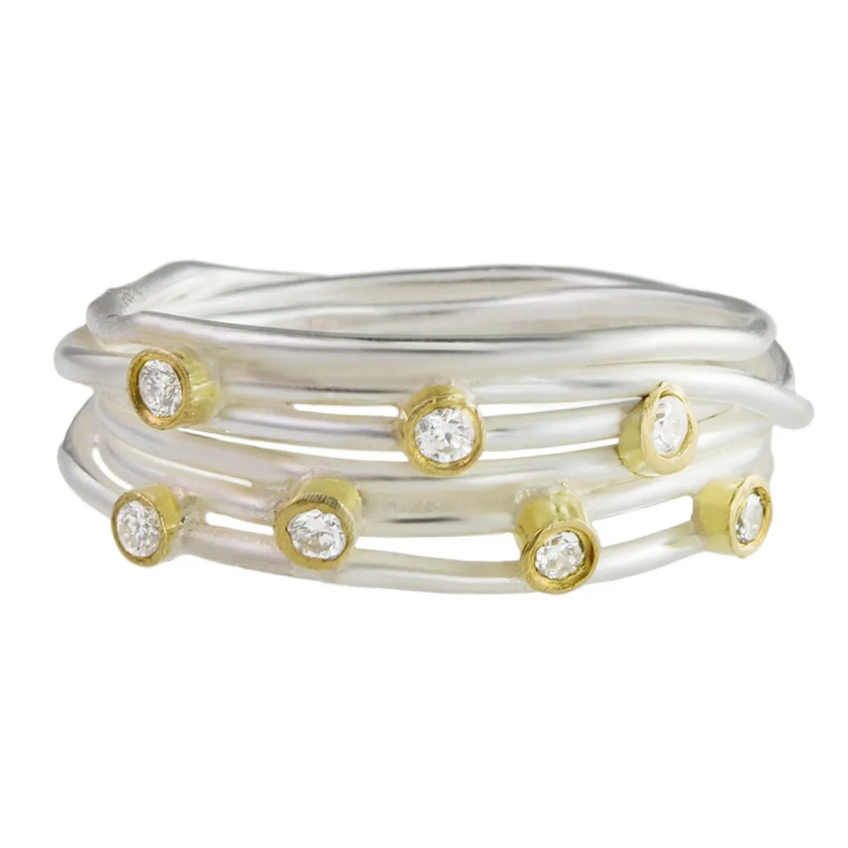 Tomfoolery Silver & White Diamond Wrap Ring Sale