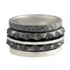 Tomfoolery Silver and Oxidised Silver Spinke Spinning Ring 1 Hot