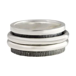 Tomfoolery Silver and Oxidised Silver Spinning Ring 1 Outlet