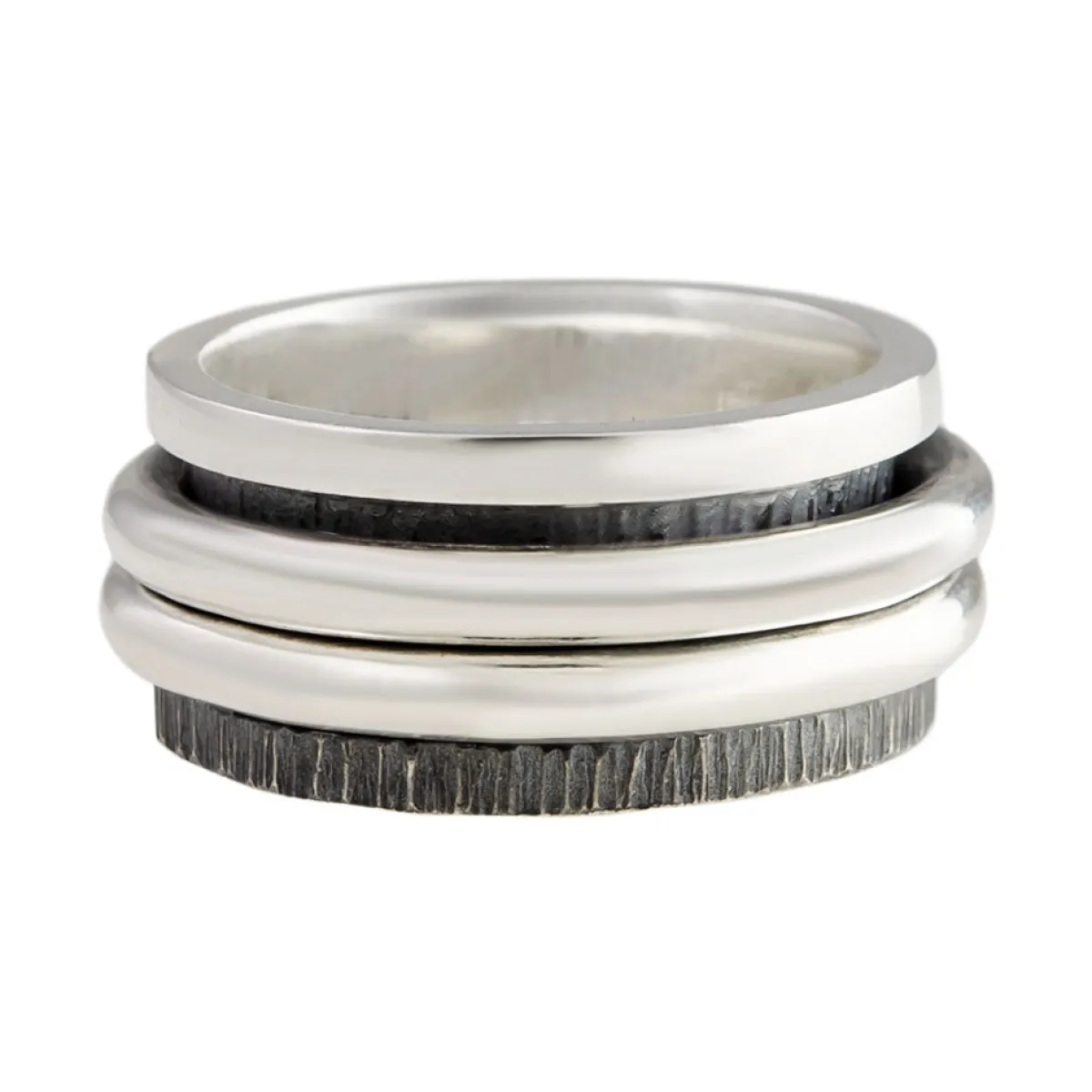 Tomfoolery Silver and Oxidised Silver Spinning Ring 1 Outlet