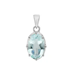 Tomfoolery Silver Aquamarine Pendant Sale