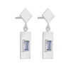 Tomfoolery Silver Baguette Cut Gemstone Drop Earrings Online