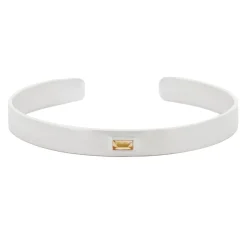 Tomfoolery Silver Baguette Cut Gemstone Cuff Sale