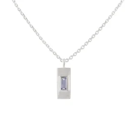 Tomfoolery Silver Baguette Cut Gemstone Pendant Fashion