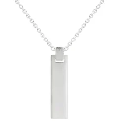 Tomfoolery Silver Bar Tag Pendant Outlet