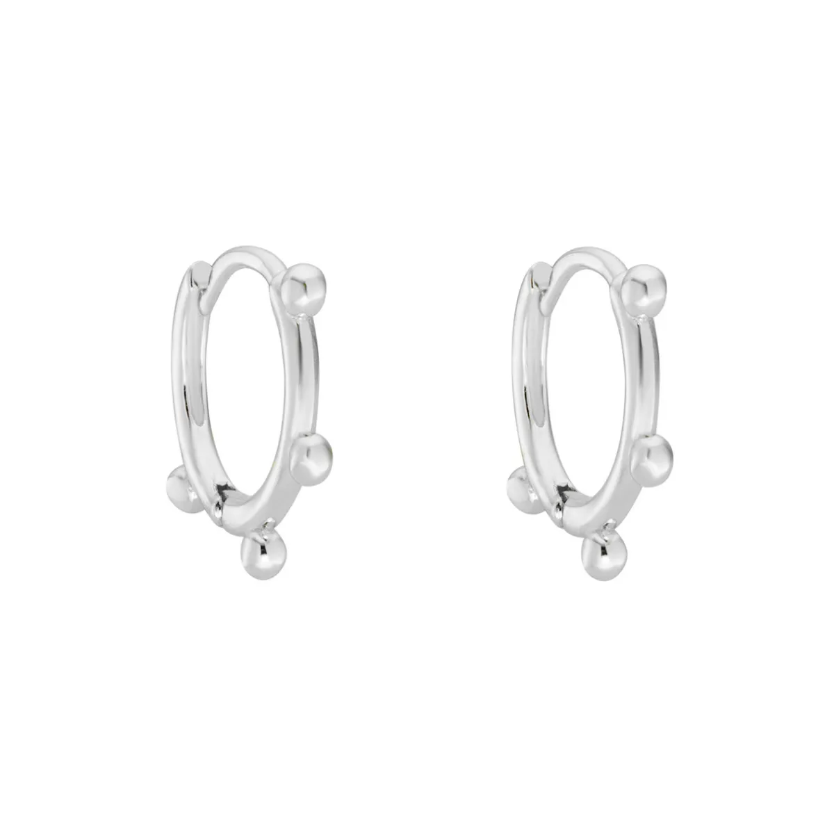 Tomfoolery Silver Bead Clicker Hoops Online