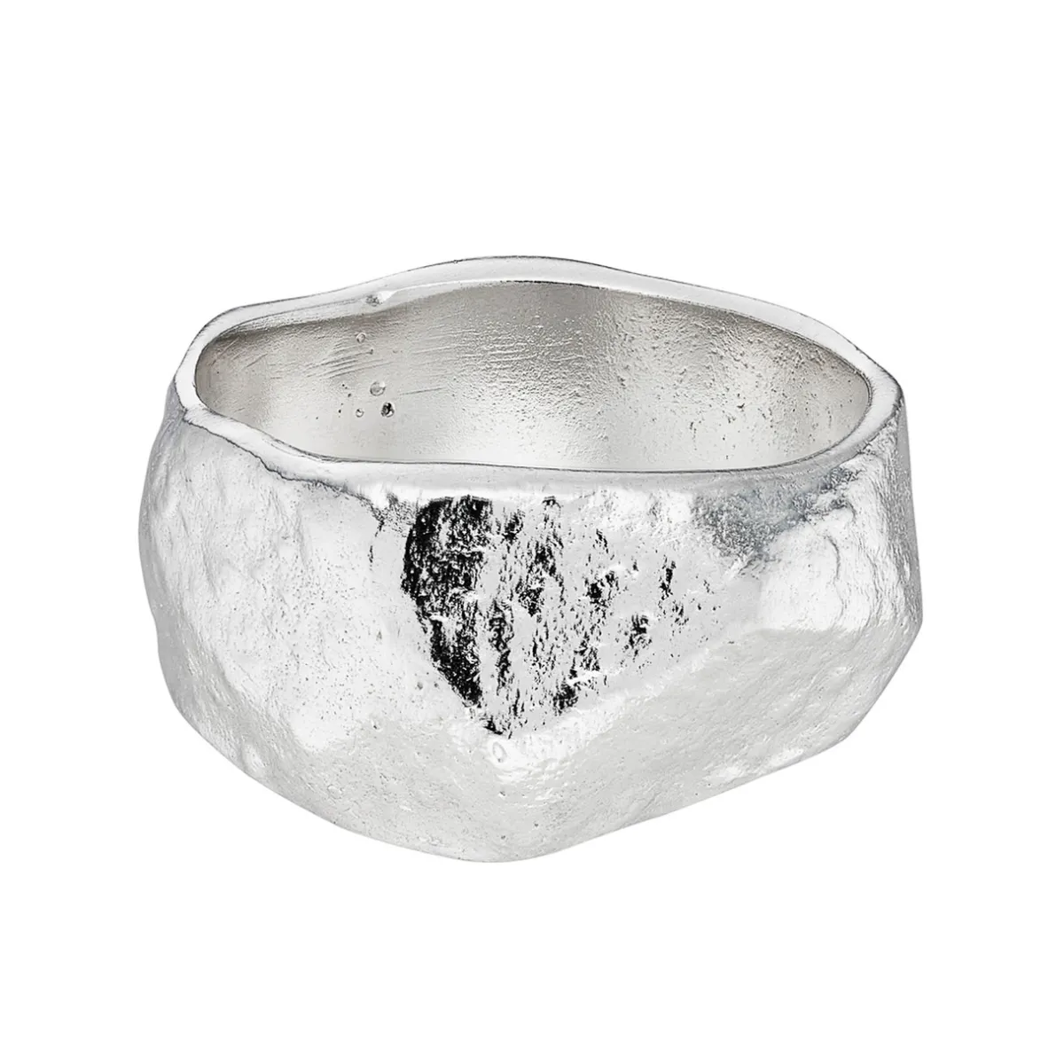 Tomfoolery Silver Chunky Faceted Ring Sale