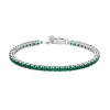 Tomfoolery Silver Classic Emerald Green Tennis Bracelet Fashion