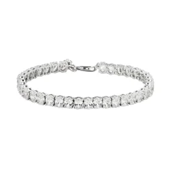 Tomfoolery Silver Classic Oval Tennis Bracelet Discount