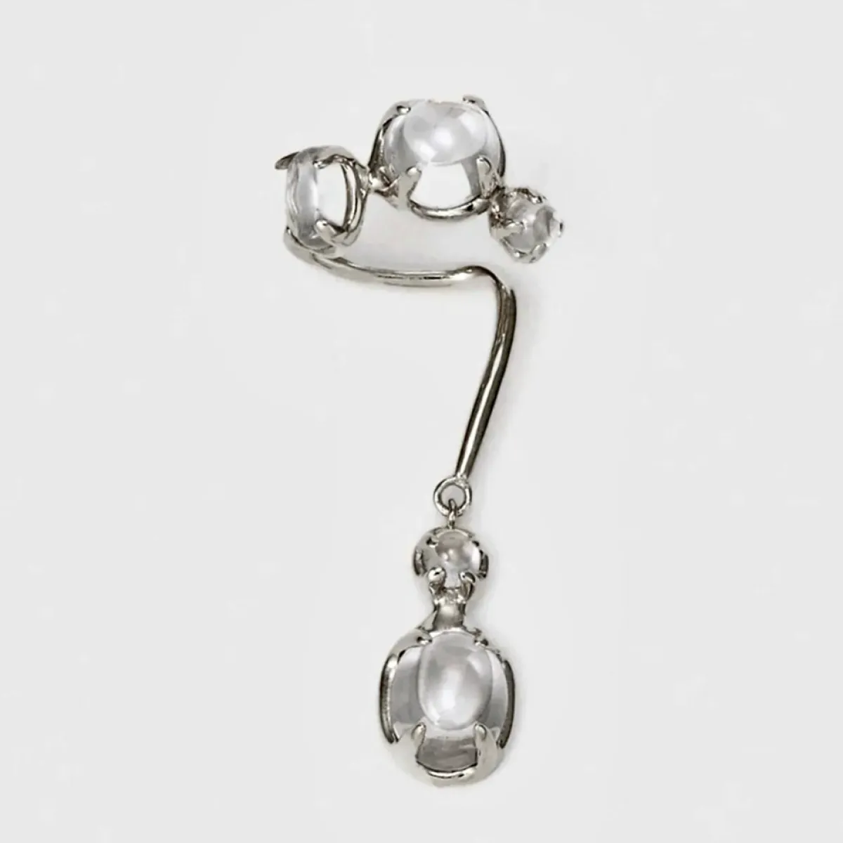 Tomfoolery Silver Clear Drip Ear Cuff Fashion