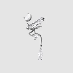 Tomfoolery Silver Clear Mixed Hybrid Mini Drop Ear Cuff Best