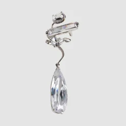 Tomfoolery Silver Clear Mixed Hybrid Drop Ear Cuff Best