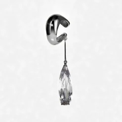 Tomfoolery Silver Clear Teardrop Ear Cuff Online