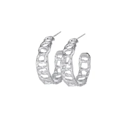 Tomfoolery Silver Coral Hoops Sale