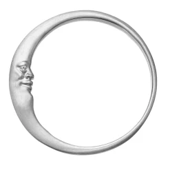 Tomfoolery Silver Crescent Moonface Bangle Hot