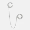 Tomfoolery Silver Cuff Chain Set Fashion