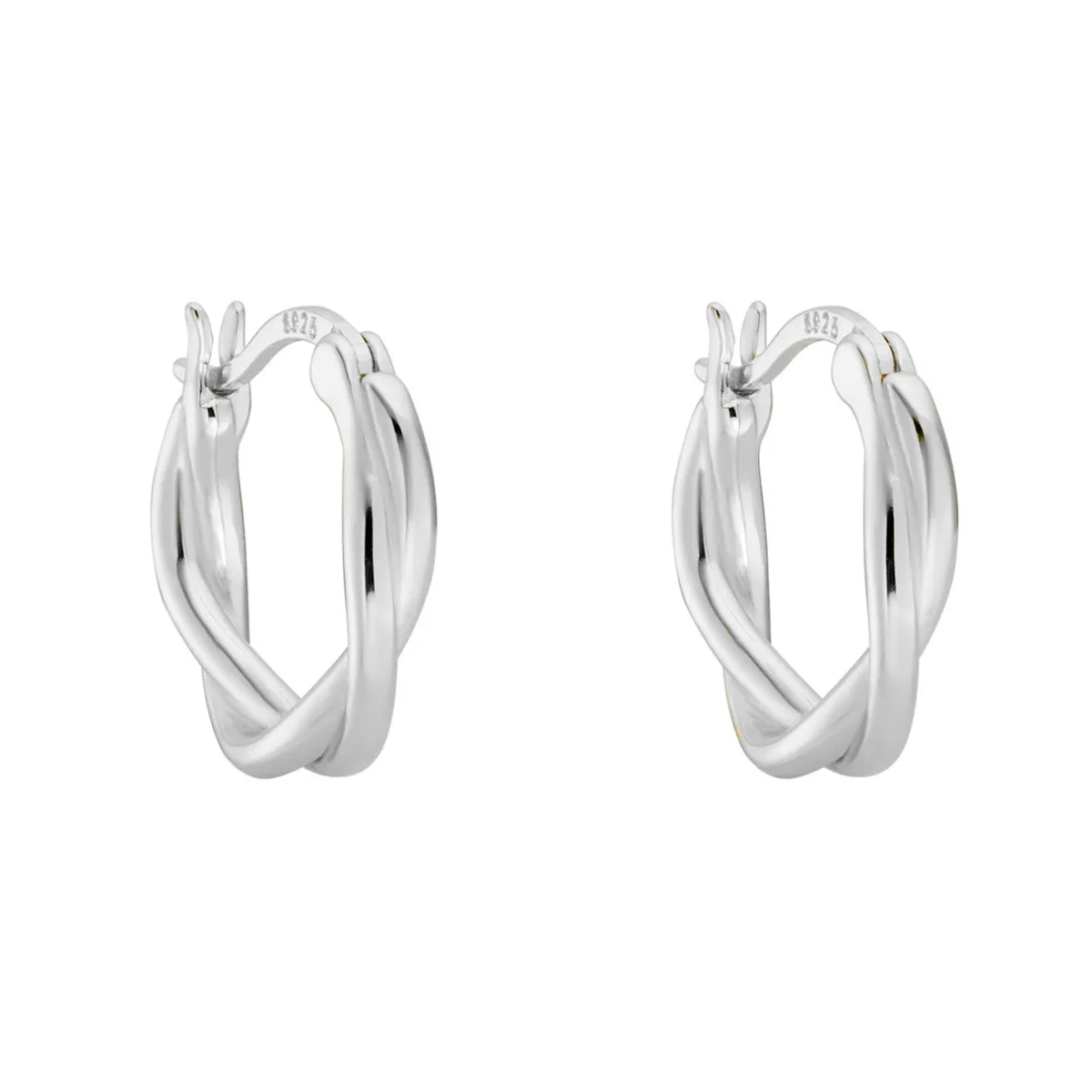 Tomfoolery Silver Double Twist Hoops Outlet