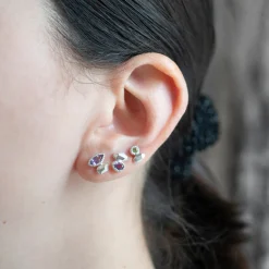 Tomfoolery Silver Duo Mini Studs with Tanzanite Discount