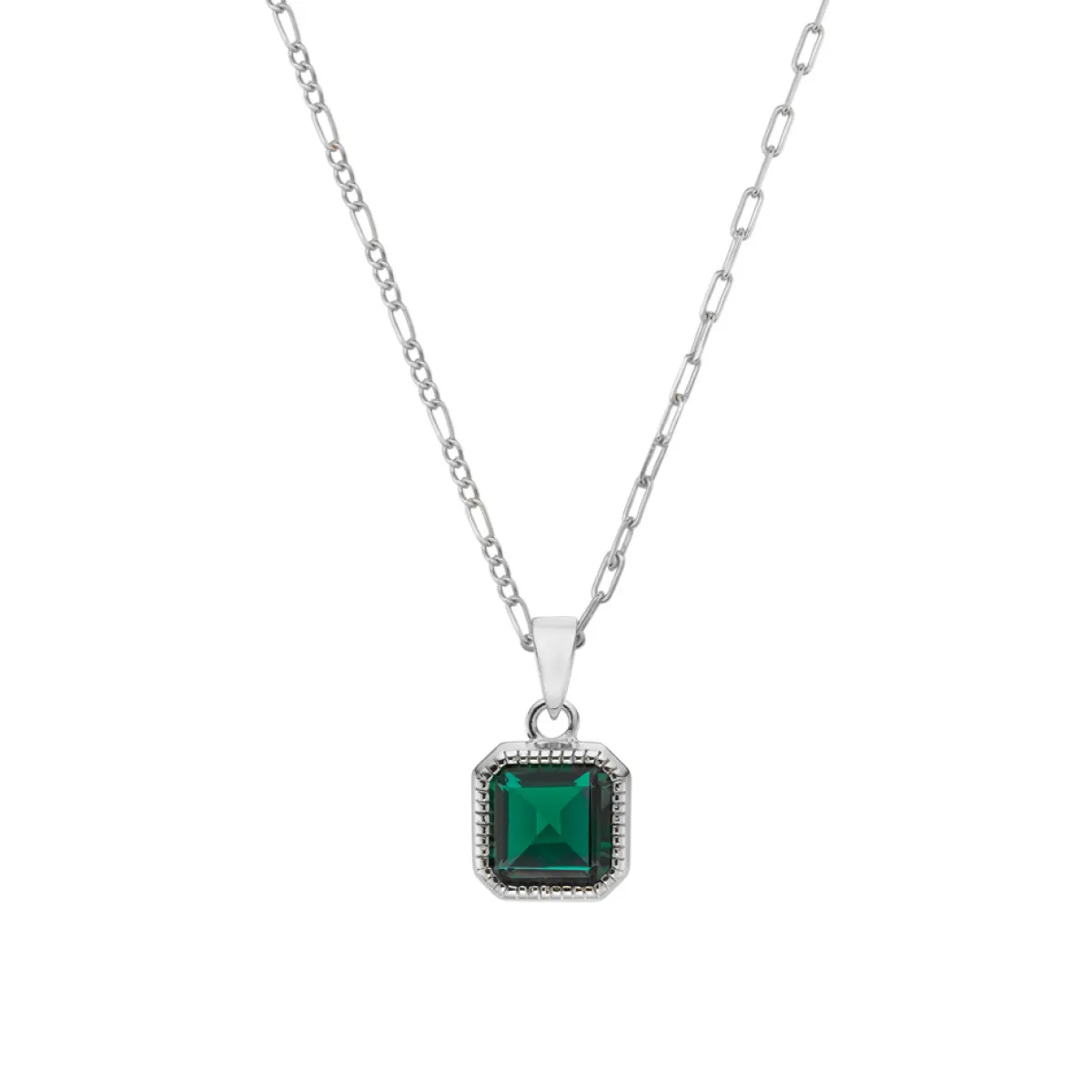 Tomfoolery Silver Emerald Pendant Online