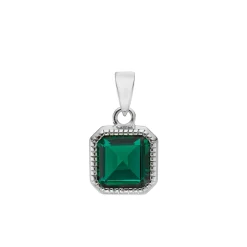 Tomfoolery Silver Emerald Pendant Online