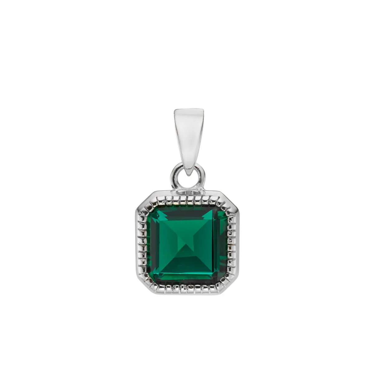 Tomfoolery Silver Emerald Pendant Online