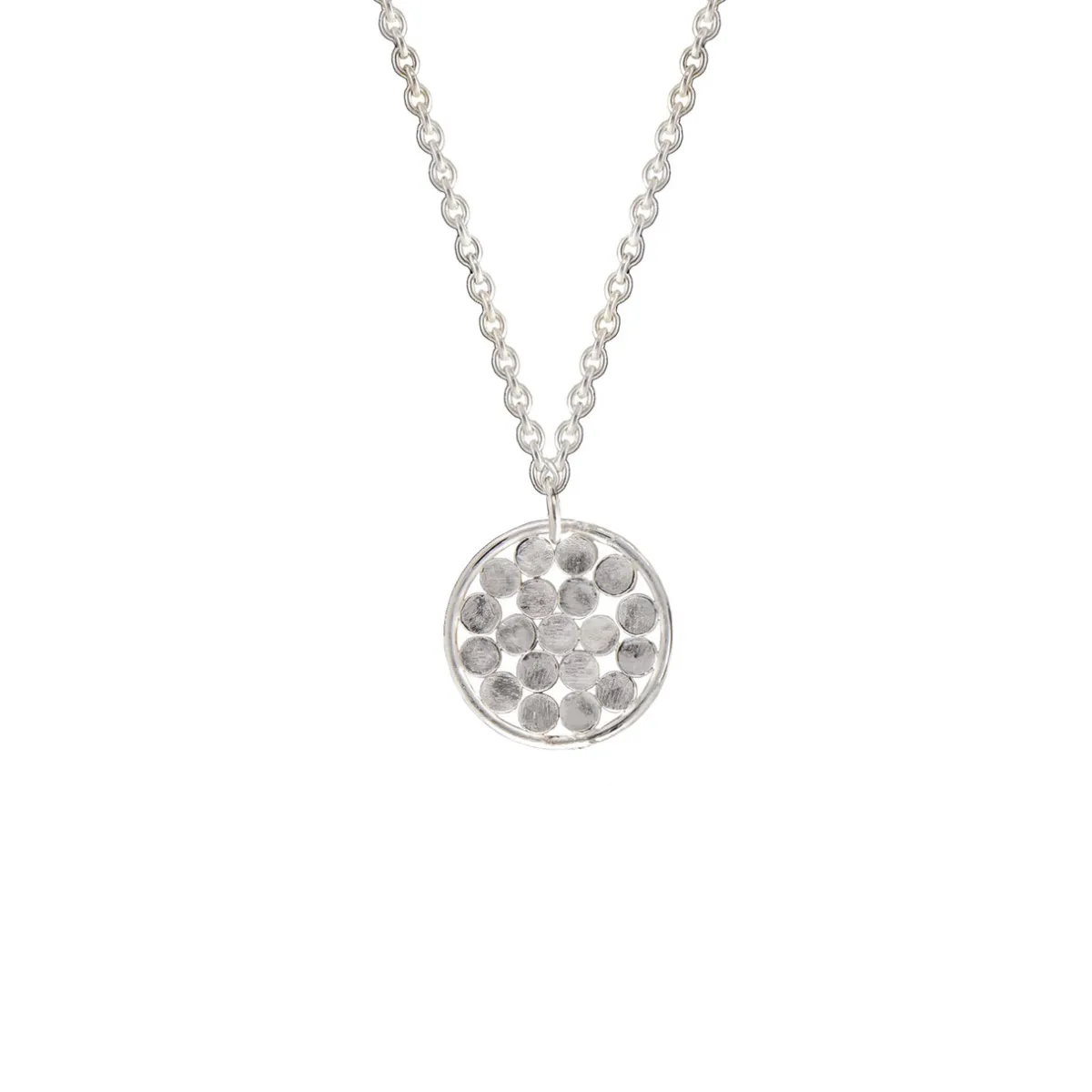 Tomfoolery Silver Enclosed Circle Cluster Pendant Necklace Best