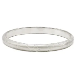 Tomfoolery Silver Etched “Every Heart To Love Will Come” Bangle Clearance