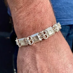 Tomfoolery Silver Faceted Square Ingot Bracelet Sale