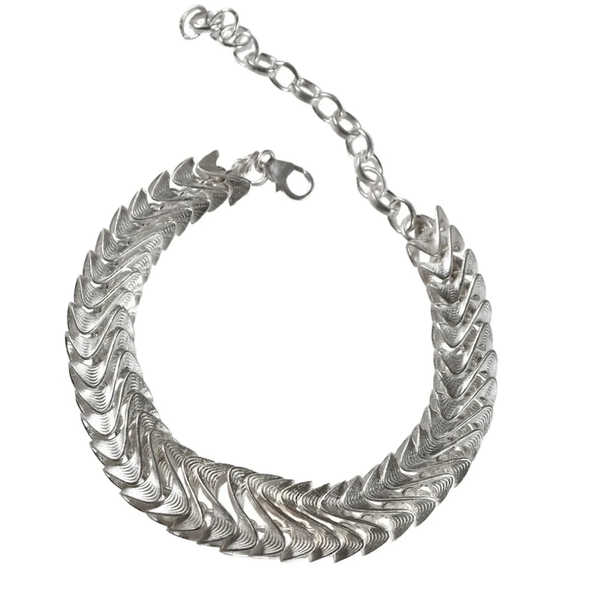 Tomfoolery Silver Feathered Link Bracelet Best