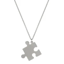 Tomfoolery Silver Floral Puzzle Piece Necklace Hot