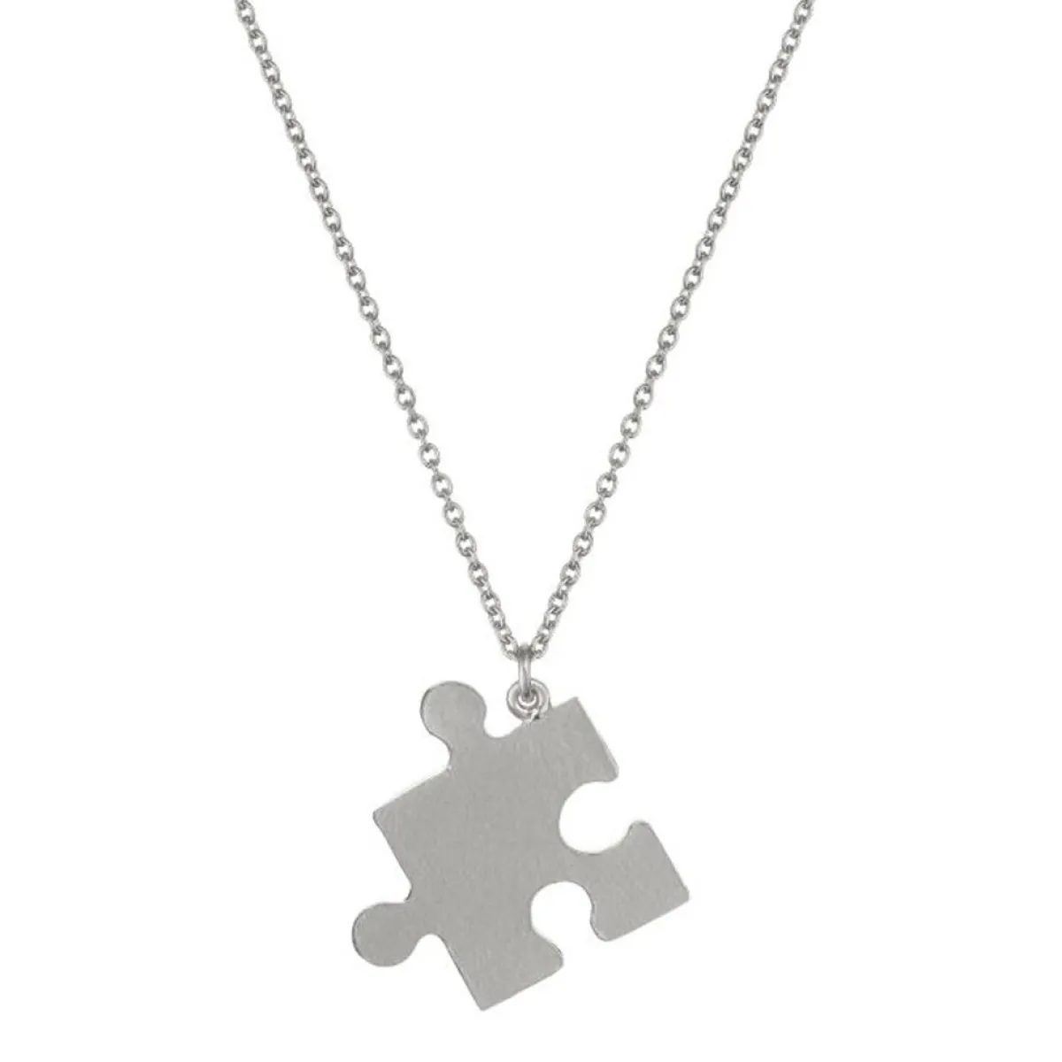 Tomfoolery Silver Floral Puzzle Piece Necklace Hot