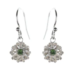 Tomfoolery Silver Gemstone Dahlia Drop Earrings Outlet