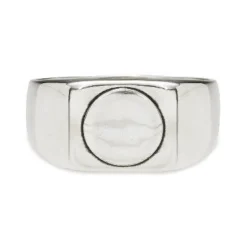 Tomfoolery Silver Geometric Signet Ring Sale