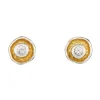 Tomfoolery Silver, Gold & White Sapphire Circle Studs Best