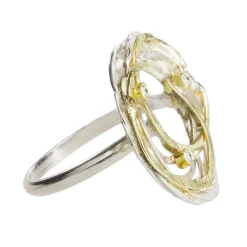 Tomfoolery Silver, Gold and Diamond Wrap Circle Ring Sale
