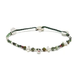 Tomfoolery Silver, Green & Pink Tourmaline Beaded Bracelet Outlet