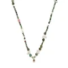 Tomfoolery Silver, Green & Pink Tourmaline Beaded Necklace Sale