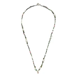 Tomfoolery Silver, Green & Pink Tourmaline Beaded Necklace Sale