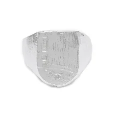 Tomfoolery Silver Hallmark Shield Signet Ring Outlet