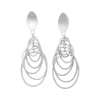 Tomfoolery Silver Harmonious Graduated Oval Drop Earrings Outlet