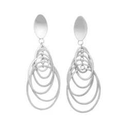 Tomfoolery Silver Harmonious Graduated Oval Drop Earrings Outlet