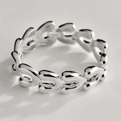 Tomfoolery Silver Heart Link Bracelet Hot