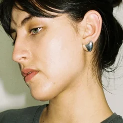 Tomfoolery Silver Heart Studs Hot