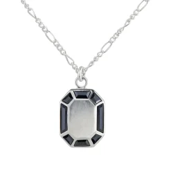 Tomfoolery Silver Hematite Grande Octagon Pendant Sale