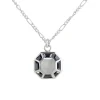 Tomfoolery Silver Hematite Octagon Pendant Discount