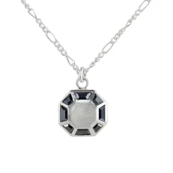 Tomfoolery Silver Hematite Octagon Pendant Discount
